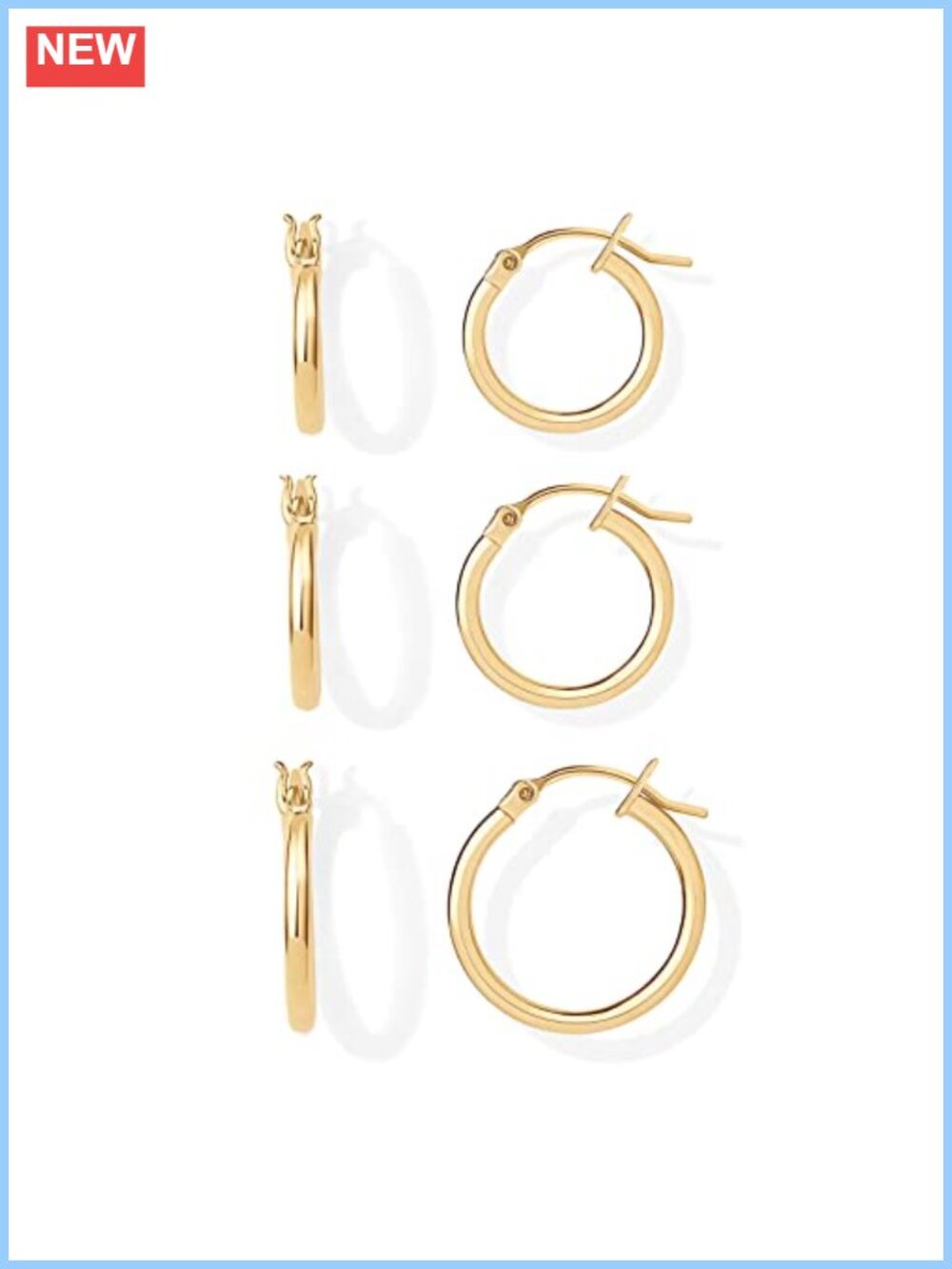18K Gold Plated Small Hoop Earrings Huggie Set Hypoallergenic